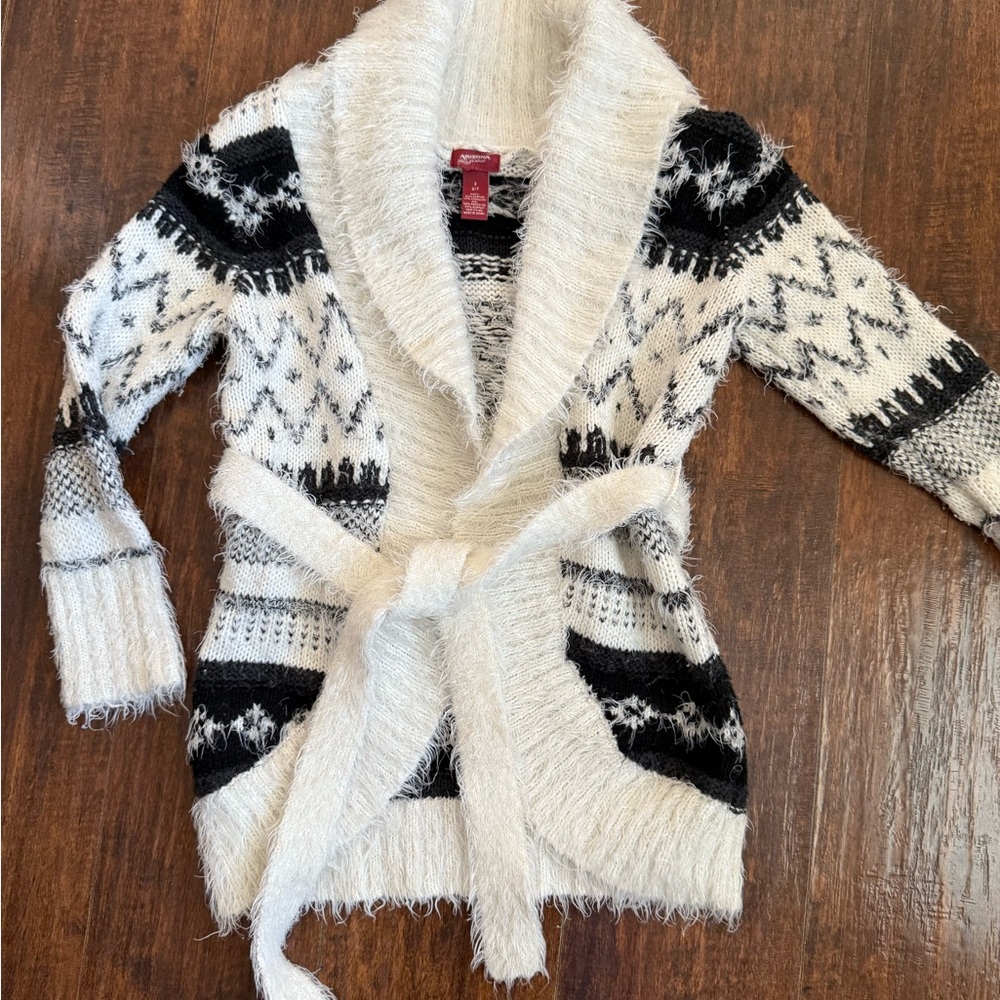 Girls Arizona Jean Company Black and White Cardigan